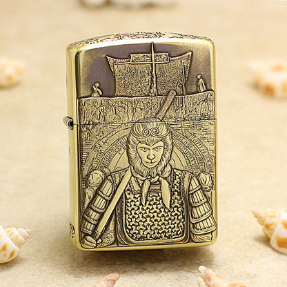 Zippo Antique Brass A Life's True Love Sun Wukong Relief - CC109