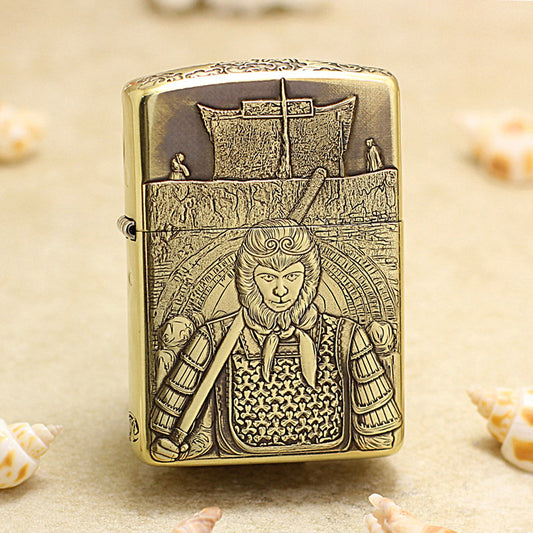 Zippo Antique Brass A Life's True Love Sun Wukong Relief - CC109