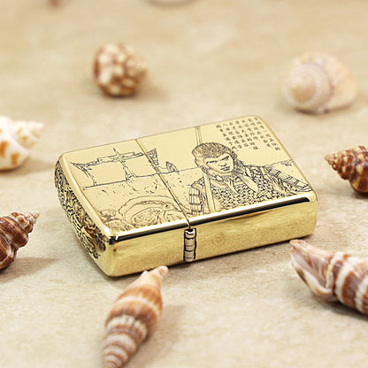 Zippo Antique Brass Deep Carved A Chinese Odyssey Monkey King Warrior - CC158