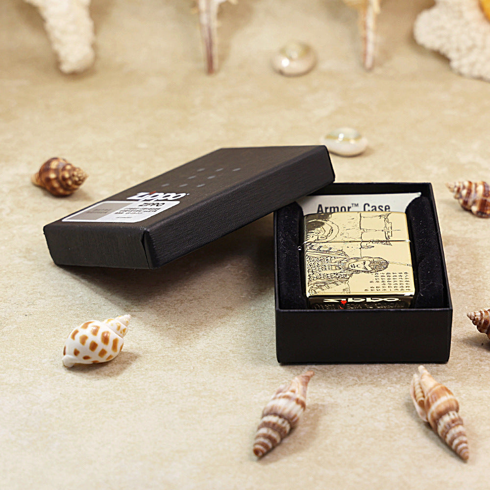 Zippo Antique Brass Deep Carved A Chinese Odyssey Monkey King Warrior - CC158