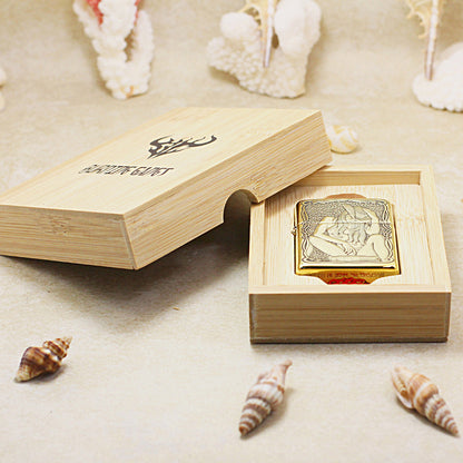 Zippo Antique Brass Deep Carved Cowgirl Pin-Up Relief - CC122