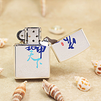 Zippo Antique Brass Deep Carved Prosperous Koi and Lotus - CS12