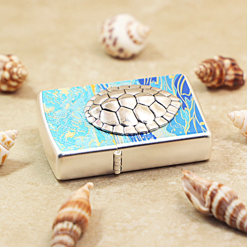 Zippo Antique Brass Deep Carved Prosperous Koi and Lotus - CS12