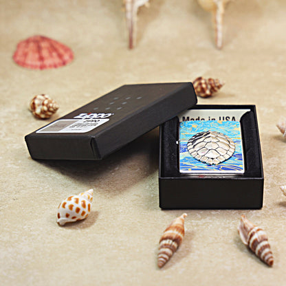 Zippo Antique Brass Deep Carved Prosperous Koi and Lotus - CS12