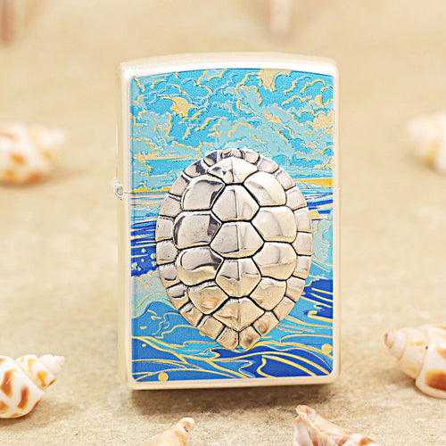 Zippo Antique Brass Deep Carved Prosperous Koi and Lotus - CS12