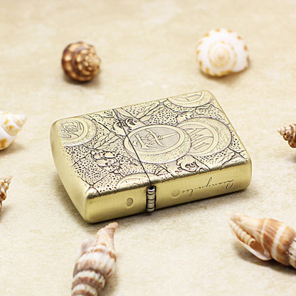 Zippo Antique Brass Deep Carved Warrior First Charge Relief - CC118