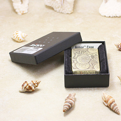 Zippo Antique Brass Deep Carved Warrior First Charge Relief - CC118