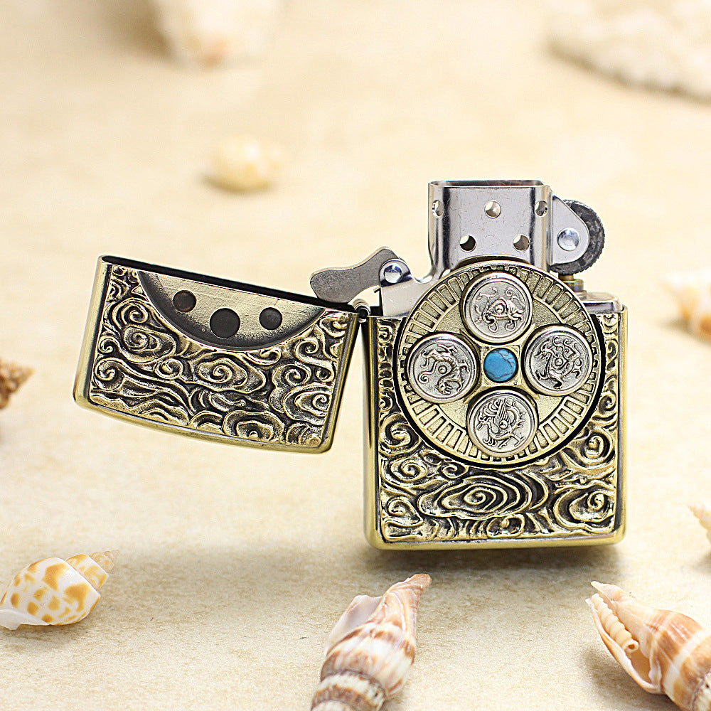 Zippo Antique Brass Four Symbols Amulet - DS155