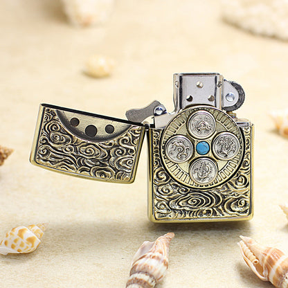 Zippo Antique Brass Four Symbols Amulet - DS155