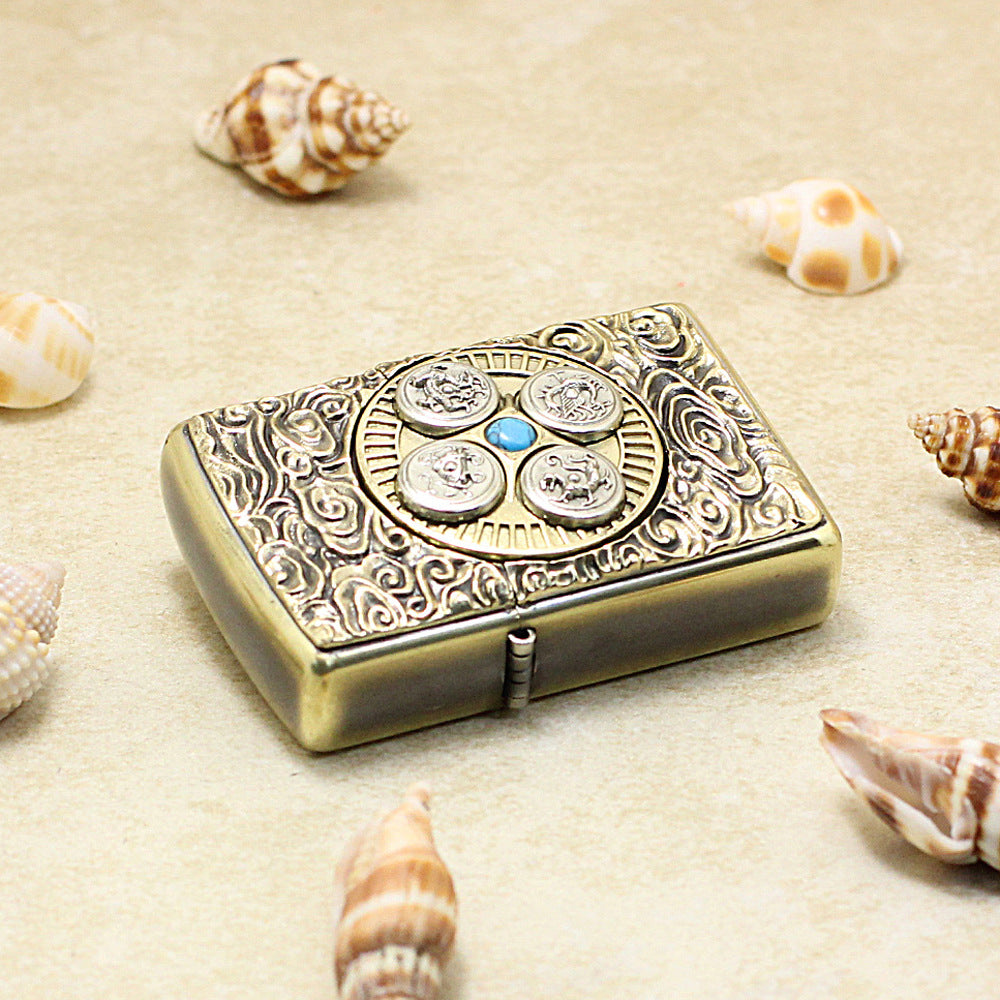 Zippo Antique Brass Four Symbols Amulet - DS155