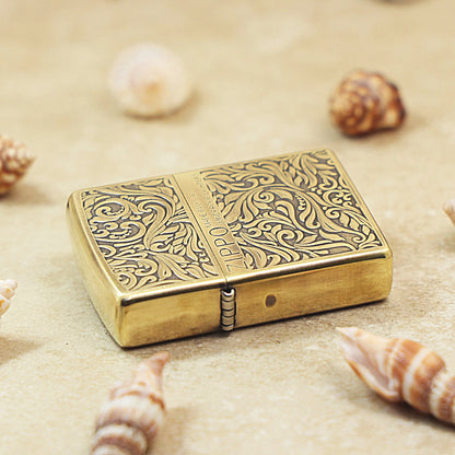 Zippo Antique Brass 'Full Cover Floral Scrollwork' - CC30