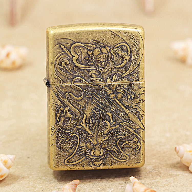 Zippo Antique Brass Nezha 205-DS97