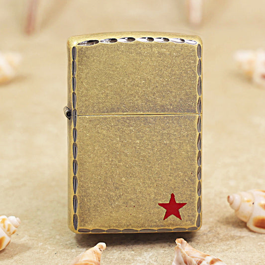 Zippo Antique Brass 'Red Star' 205-DS86