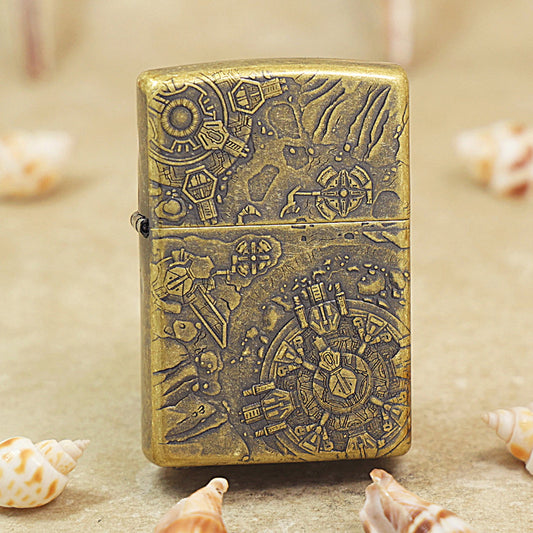 Zippo Antique Brass 'Space Ruins' Deep Carve - DS121