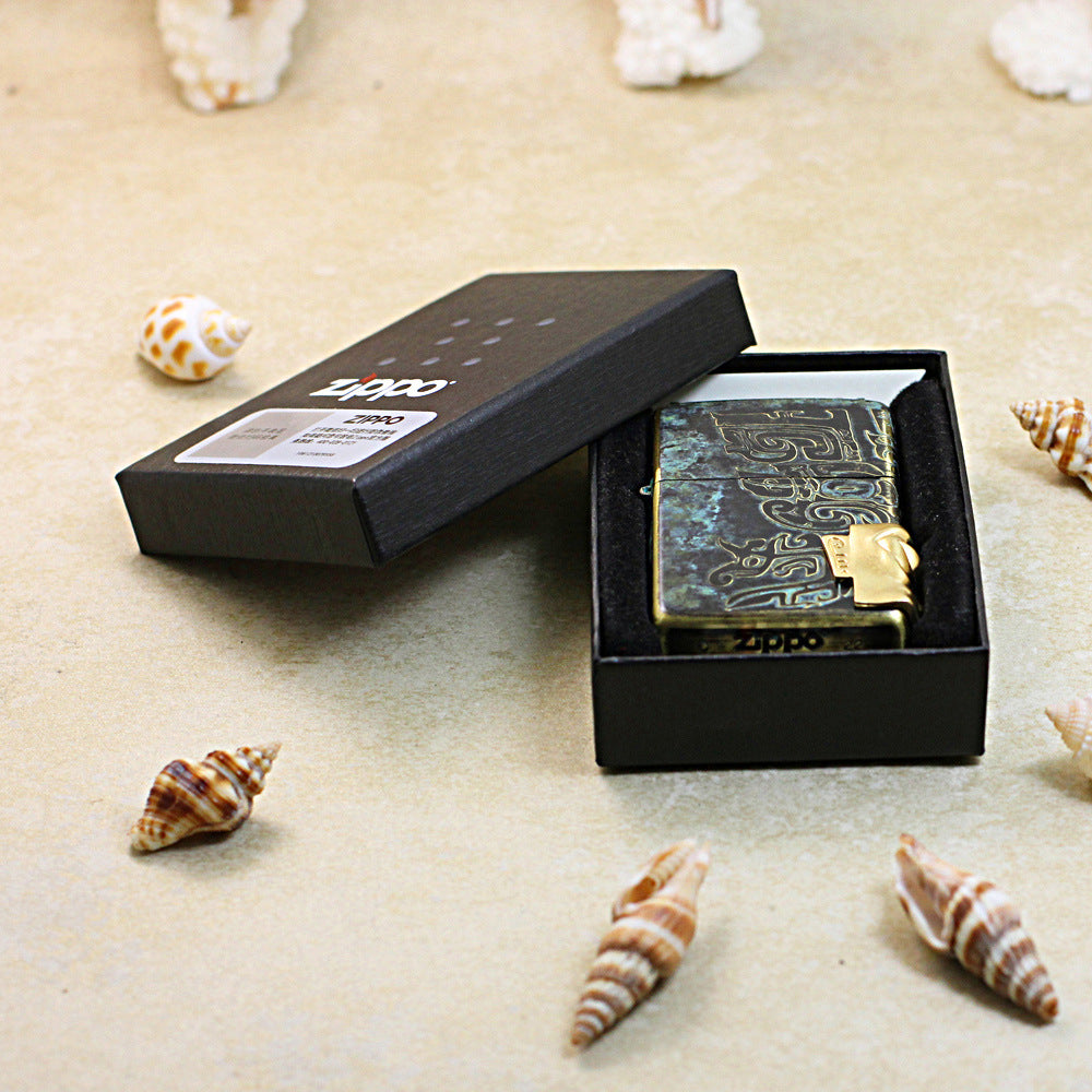 Zippo Antique Bronze Sanxingdui Human Face Emblem - CC105