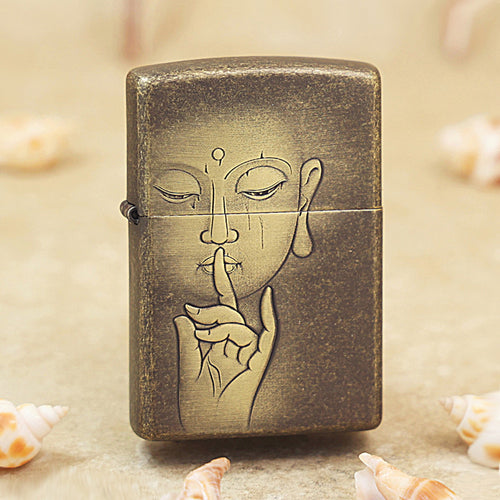 Zippo Antique Copper 'Zen Silence Buddha' - CC07