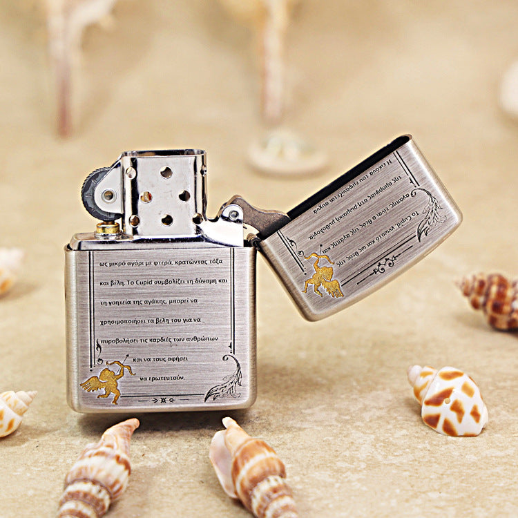 Zippo Vintage Argent 'Cupid' Intricate Carve with Two-Finish Accents - DS114