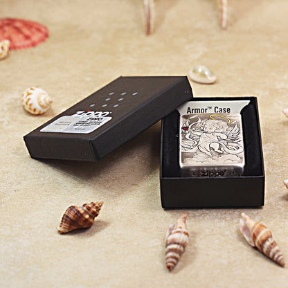 Zippo Vintage Argent 'Cupid' Intricate Carve with Two-Finish Accents - DS114