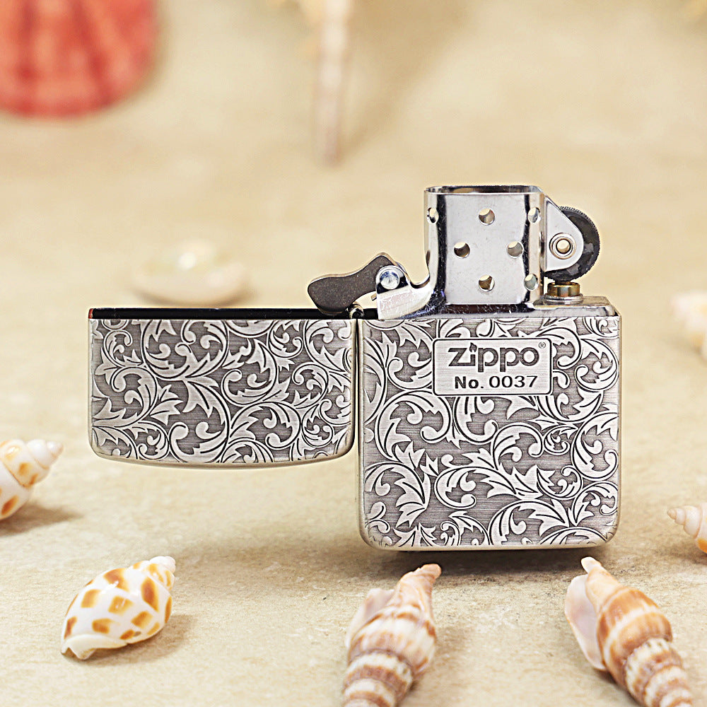 Zippo Antique Silver Double-Sided Arabesque Flora Series (Qianyu Studio Edition) 1941-DS04