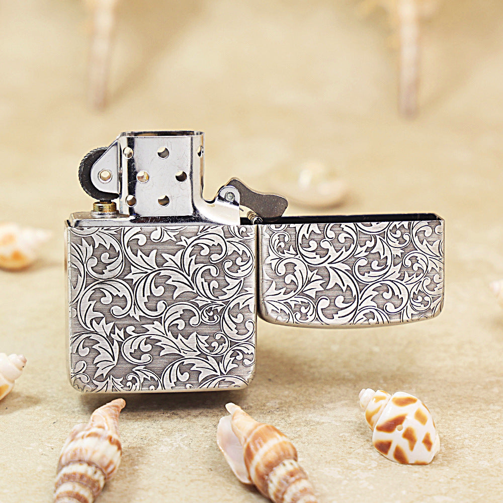 Zippo Antique Silver Double-Sided Arabesque Flora Series (Qianyu Studio Edition) 1941-DS04