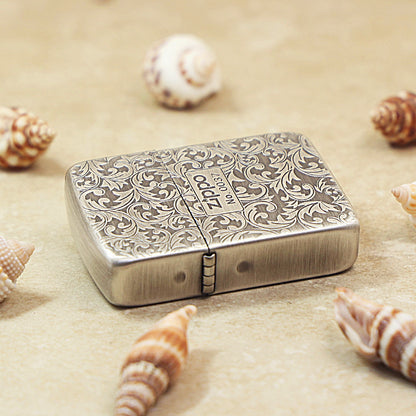 Zippo Antique Silver Double-Sided Arabesque Flora Series (Qianyu Studio Edition) 1941-DS04