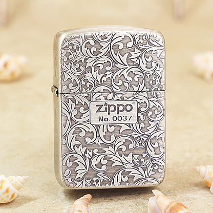 Zippo Antique Silver Double-Sided Arabesque Flora Series (Qianyu Studio Edition) 1941-DS04