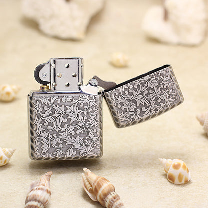Zippo Antique Silver Double-Sided Arabesque (Qianyu Studio) 162-DS09