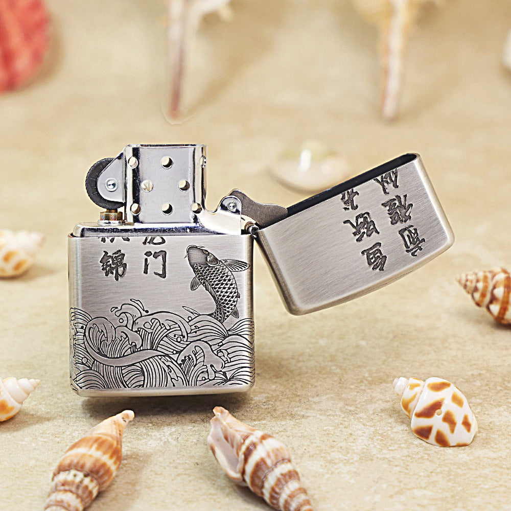 Zippo Antique Silver & Gold-Plated 'Carp Leaping Over the Dragon Gate' 162-DS54