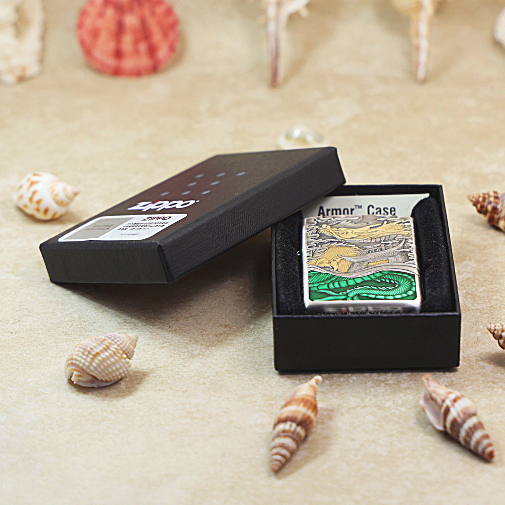 Zippo Antique Silver & Gold-Plated 'Carp Leaping Over the Dragon Gate' 162-DS54