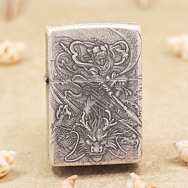 Zippo Antique Silver Nezha 205-DS98