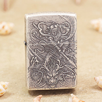 Zippo Antique Silver Nezha 205-DS98