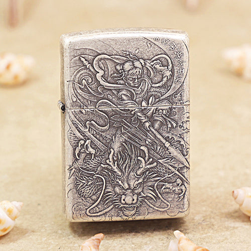 Zippo Antique Silver Nezha 205-DS98