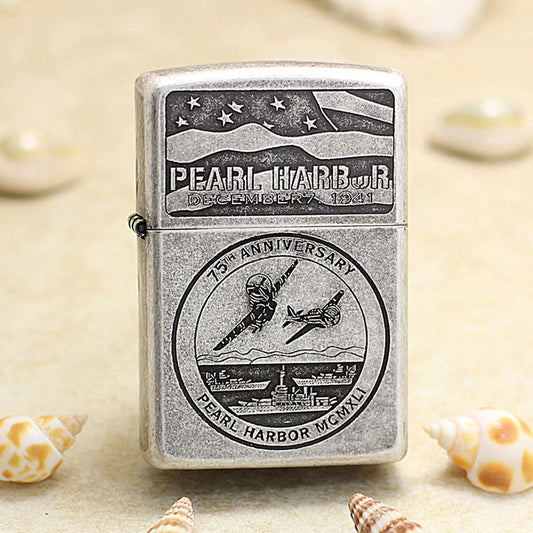 Zippo Antique Silver Pearl Harbor 75th Anniversary 205-DS93