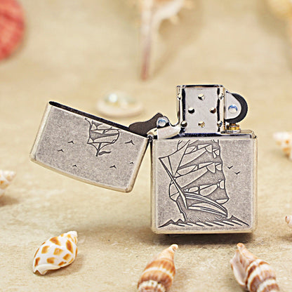 Zippo Antique Silver Sailing Ship 205-DS91