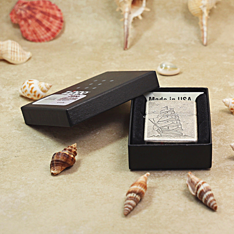 Zippo Antique Silver Sailing Ship 205-DS91