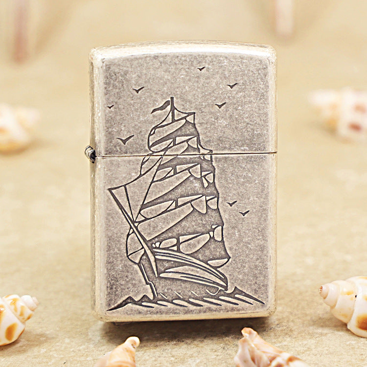 Zippo Antique Silver Sailing Ship 205-DS91