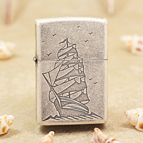 Zippo Antique Silver Sailing Ship 205-DS91