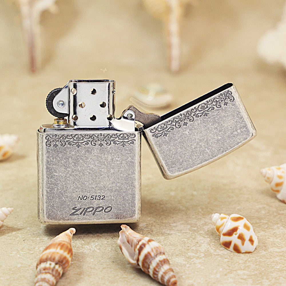 Zippo Antique Silver 'Smooth Sailing' Junk Ship Deep Carve - DS123