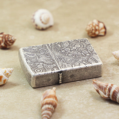 Zippo Antique Silver 'Space Ruins' Deep Carve - DS122