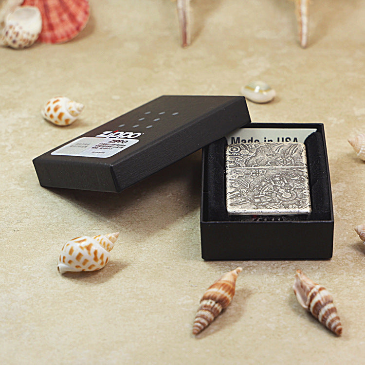 Zippo Antique Silver 'Space Ruins' Deep Carve - DS122