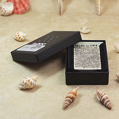 Zippo Antique Silver 'Space Ruins' Deep Carve - DS122