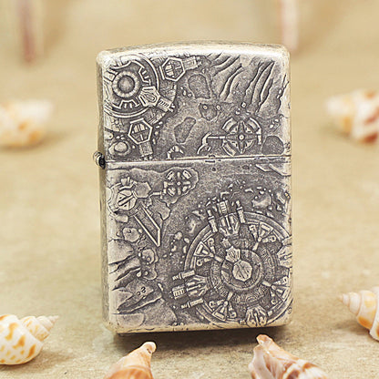Zippo Antique Silver 'Space Ruins' Deep Carve - DS122