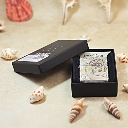 Zippo Antique Silver Two-Tone 'Butterfly & Beauty under Tang Blossoms' Series 162-DS05