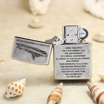 Zippo Antique Silver USS Missouri Battleship 205-DS94