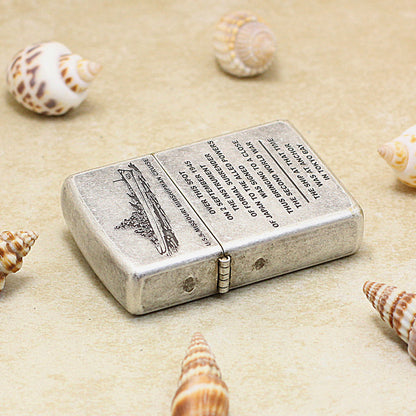 Zippo Antique Silver USS Missouri Battleship 205-DS94