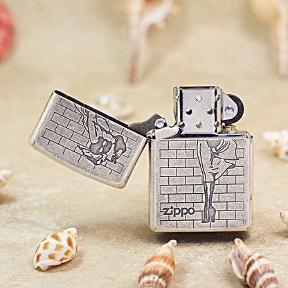 Zippo Vintage Argent Windy Maiden Brick Pattern - 205-DS77
