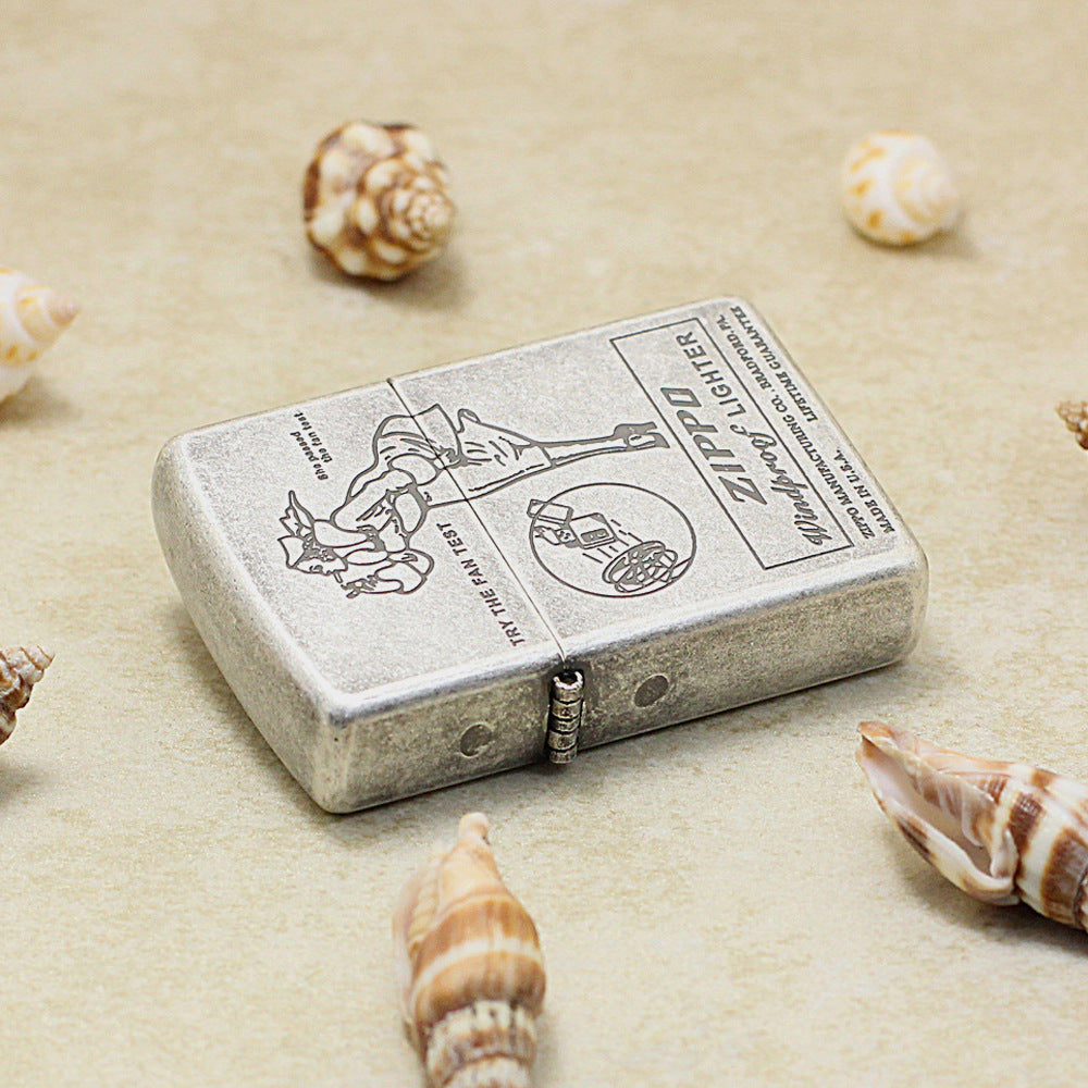Zippo Antique Silver 'Windy Girl - Fan Test' Figure Series - DS148