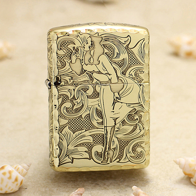 Zippo Armor Antique Brass 'Baroque Lady' - CC21
