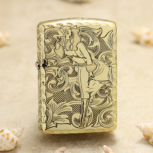 Zippo Armor Antique Brass 'Baroque Lady' - CC21