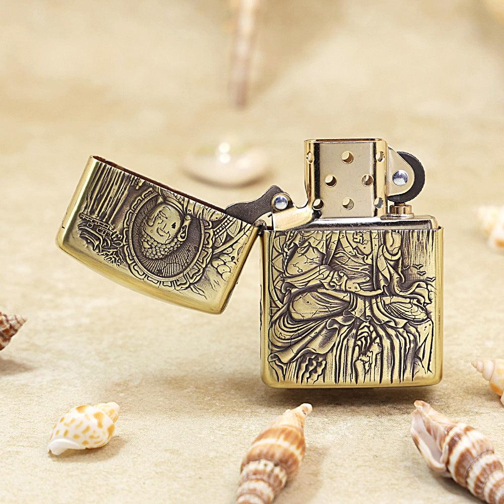 Zippo Armor Antique Brass 'Bodhisattva Enlightenment' - CC31